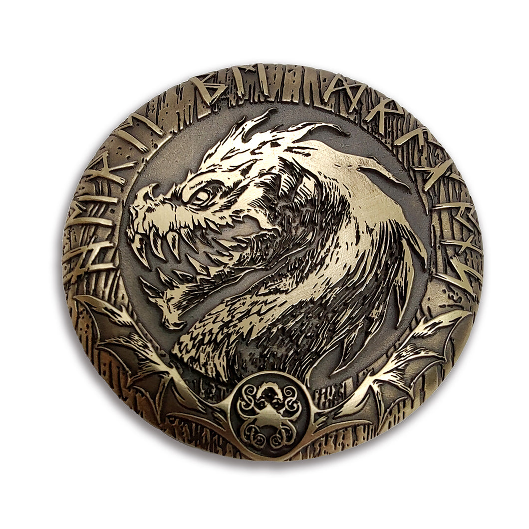 Here Be Dragons- Engraved Worry Coin of Awesomeness