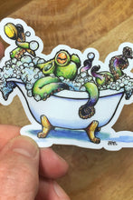 Load image into Gallery viewer, Rub A Dub, An Octopus In the Tub. Durable Vinyl Sticker
